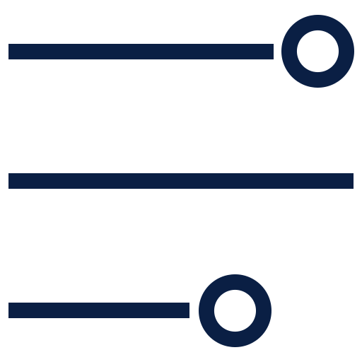 icon of three rows of sliders at different levels